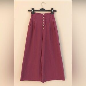 Tgla cropped wide leg mauve pants